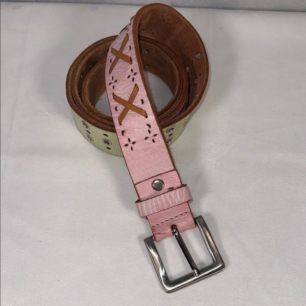 Patchwork multicolor leather belt - Picture 4 of 4